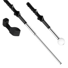 Uitschuifbare Golfswingtrainer, Hulpmiddel voor Het Trainen van Het Tempo van de Rechterhand met Klikfeedback, Armband voor Tempo-Oefeningen en