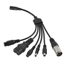 6-in-1 Electric Bike and Scooter Charger Splitter Adapter Cable, 5521 Female, M12, M16, 8016, Black