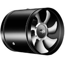 Powerful Metal Inline Duct Fan - Wall Mounted Ventilation Blower for Kitchen Exhaust & Air Circulation Black EU Plug