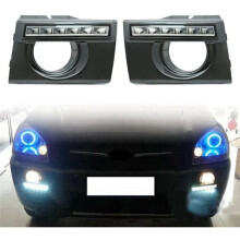 2Pcs LED White Day Light Fog Driving Daytime Running Light Lamp for Tucson 2005-2009