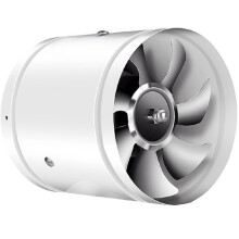 Potente Ventilatore In Linea In Metallo per Condotti - Ventilatore A Parete per Aspirazione e Circolazione 'Aria In Cucina, Colore Bianco, Spina