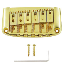 6-Saitige E-Gitarre mit Festem Steg, Ohne Tremolo, Chrom/Glanzschwarz/Gold-Finish B