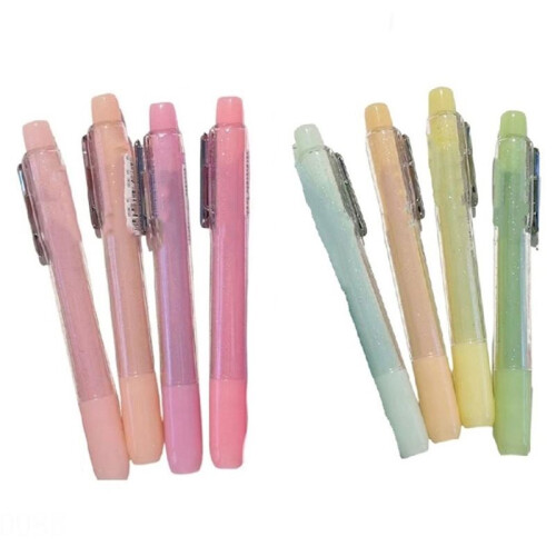 8-Pack Glitter Highlighters - Quick Dry Chisel Tip Fluorescent Markers for Notebooks, Journals, Calendars & Notes