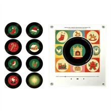 Christmas NFC Magnetic Music Fridge Magnet Xmas Fridge Magnet Night Light Built-in LED Touch to Vinyl Record Player