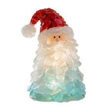 Sea Glass Christmas Tree DIY Kit 3D Santa Claus Lamp Kit with LED Lights Coastal Style Christmas Decorations