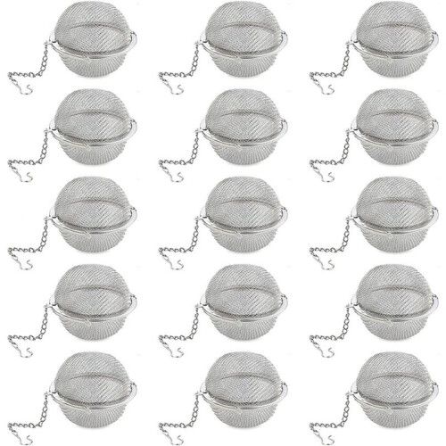 15Pcs Loose Leaf Tea Steeper, Stainless Steel Tea  Infusers for Loose Extra Fine Mesh Tea Strainer,for Brew Leaf Tea