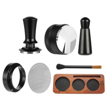 7 PCS Espresso Accessories Kit 54mm Coffee Tamper Set Tamping Station, Dosing Funnel & Puck Screen for Espresso Machine