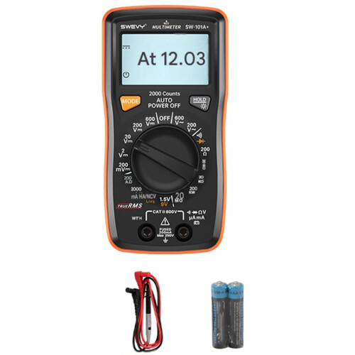 SWEVY Digital Multimeter Counts Pocket Voltmeter AC& Voltage Current Resistance Capacitance Tester with NCV, Firewire 101A+