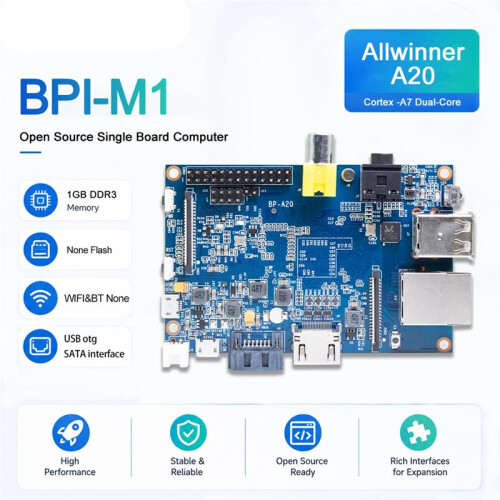 Voor Banana Pi BPI-M1 Single Board Computer voor Allwinner A20 Dual-Core 1GB DDR3 Open Source Hardware Development Board 1