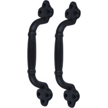 Vintage Door Handle, Black Iron, Simple Retro Design,9 X 2inch(2) Black Iron, Simple Retro Pattern
