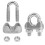 Wire Rope Clip Kit (Includes U-Bolt Rope Clips, Thimbles, and Hex Key) - for Securing Wire Rope Rigging Connections 6