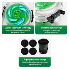 Cyclone Dust Separator for / Wet/Dry Vacuums High-Efficiency Dust Collector with Hose & 90 Elbows Kit