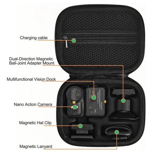 For  Osmo for  Action Camera Hard Case - Shockproof Protective Storage Box for Standard Combo Kit Black