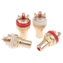4Pcs Jack Plug Copper Gold Plated CMC Socket for Speakers Terminals Audio Wire Connectors Accessories