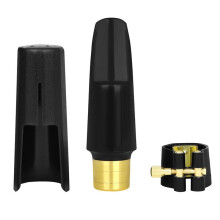 Premium Saxophone Mouthpiece Set Metal Mouthpiece Ligature Cap for E-Flat Alto/Tenor/Soprano Saxophones A