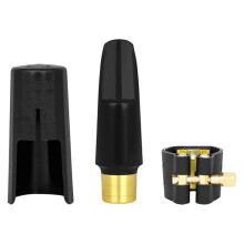Premium Saxophone Mouthpiece Set Metal Mouthpiece Ligature Cap for E-Flat Alto/Tenor/Soprano Saxophones C