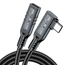 Przewód Przedłużający USB4 Typu C Męski na Żeński, Kąt 90 Stopni, Kabel USB4, 240 w PD, 40 Gb/S, Transmisja Danych, 8K@60 Hz, 1 M