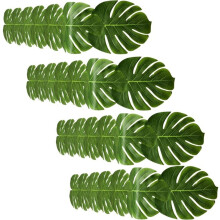4Pcs Artificial Leaves Table Runners 72 Inch, Tropical Leaves Table Runner Faux Leaf Table Cloth for Wedding