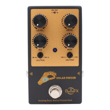 Fanmuzk SOLAR FINGER Analoges Bass-Verzerrungseffektpedal, Bass- und Metal-Verzerrungseffektpedal mit Tiefpass- und Hochpassregler