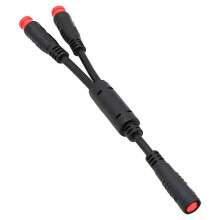 2-Pin M8 Y-Shaped Extension Cable Waterproof Male-Female Connector 1-to-2 Adapter for E-Bike Wiring