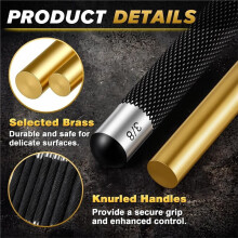 12 Pcs Brass Punch Set,8'' Extra Long Drift Punches,Precision-Brass Drift Non-Marring Roll Pin Punch for DIY Automotive