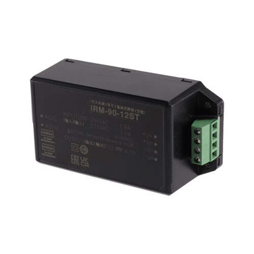 IRM-90 för Switchande Nätaggregat 12V 90W för ST Grön Terminal-Strömmodul