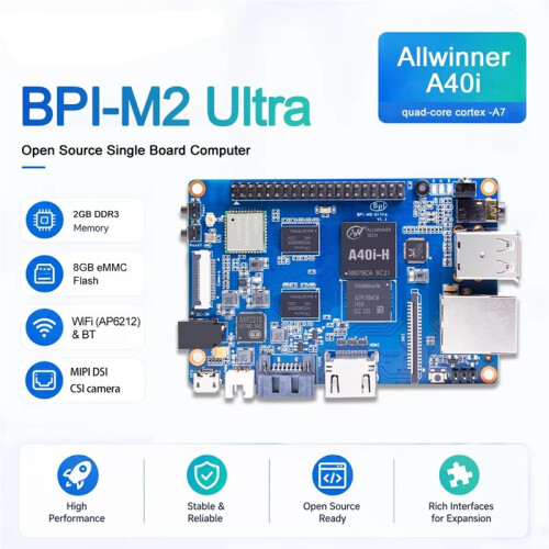 For Banana Pi BPI-M2 Ultra  Single Board Computer 2+8GB Quad-Core A40i Open Source Hardware Development Board 1