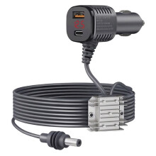 Cigarette Lighter Power Adapter with Digital Display for Starlink (12V/24V to 30V 3.5A), Includes 4m Cable