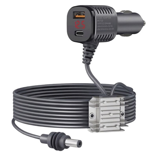 Cigarette Lighter Power Adapter with Digital Display for Starlink  (12V/24V to 30V 3.5A), Includes 4m Cable