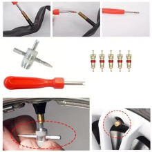 47-Piece TR412 Tire Valve Stem Tool Kit - Motorcycle Tire Valve Core Repair & Removal Tool Set for Car & Bike Wheels