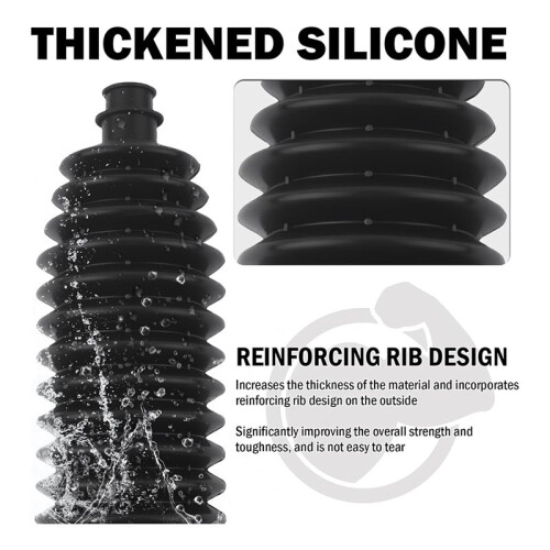 2PCS Thick Silicone Car Inner Tie Rod Boot Upgrade Large Caliber,Cuttable Car Rack and Pinion Boot Kit Includes Ties 2