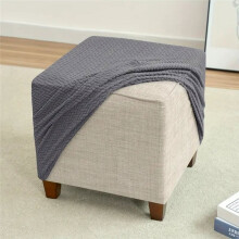 Nordic Square Jacquard Ottoman Covers Footrest Slipcover Elastic All-Inclusive Krukhoes Meubelbeschermer