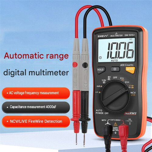 SWEVY Digital Multimeter Counts Pocket Voltmeter AC& Voltage Current Resistance Capacitance Tester with NCV, Firewire 101S+