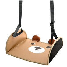 Car Foot Hammock, Vehicle Leg Support Foot Rest, Cute Bear Adjustable Strap, Rear , Portable Long Travel