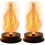 2Pc Solar Light Replacement Top with Flickering Flame Top 2.75 Inches, Solar Panel Lantern Light, Replacement Parts 1