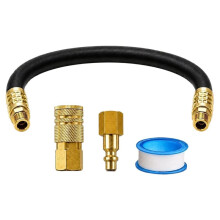 Korte Luchtslang voor Compressor, 1/4" NPT, Messing, Loodvrij, Mannelijke NPT-Aansluitingen, voor Het Oppompen van Auto-, Motor- en Fietsbanden