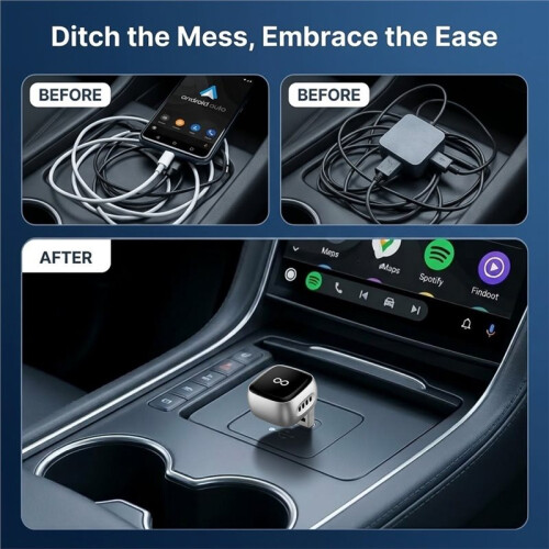 Dual Function Wireless Converter 5GHz WiFi Fast Connection Plug &  Car Adapter, Low Latency Audio Dongle 1