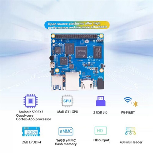 For Banana PI BPI-M2 Pro Amlogic S905X3 Quad Core Processor 2GB+16GB Raspbian Image Support Electronic Control Board 2