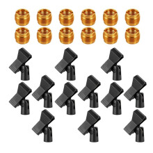 12 Pack Mic Clips for Stands Set, Adjustable Mic Holders with Adapters for Stage, Studio & Podcasting