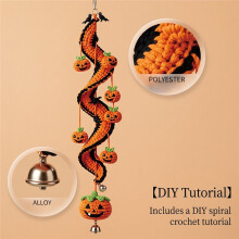 Halloween Spiral Crochet DIY Kit, Hand-Knitted Hanging Ornament Set for Party Home Decor