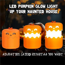 2Pcs Rechargeable Halloween Pumpkin Lantern Light Collapsible Jack O Lantern Battery Operated for Halloween Party