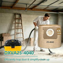 11 Pack DXVA25-4040 for Bags for 4 Gallon Wet/Dry Vacuum, Vacuum Bags, Disposable Bags