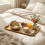 Rectangular Gold Decorative Metal Tray, RaisedEdge Gold Platter (Medium) Multipurpose Rectangular Gold Tray for Home 4