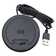 Embedded 2-in-1 USB Type-C Charger Built-in Desktop Wireless Charger 15W Mobile Wireless Charging Furniture A
