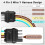 Conector de Chicote Elétrico para Reboque de 4 Pinos e 5 Fios (Pacote com 2), Plugue de Luz de Reboque de Cobre Puro 16 AWG de 25 Polegadas com Tampa 5