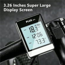 GPS Bike Computer 3.26" Wireless Speedometer GPS+BDS IPX6 Waterproof 16H Battery Auto Backlight Anti-Glare LCD USB-C