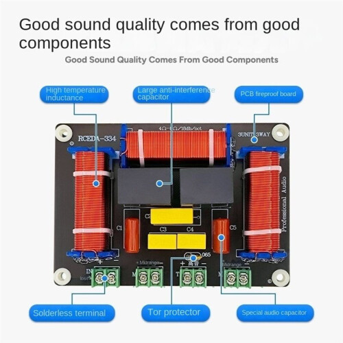 500W 3 Way Crossover Audio Speaker Crossover Dual Midrange + Treble Frequency Divider KTV Professional Crossover 1