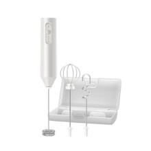 Three in One Electric Milk Frother Rechargeable Handheld Whisk Mixer with Storage Case for Coffee Latte Egg White