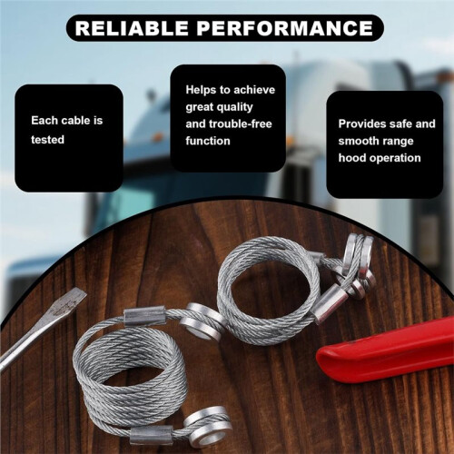 2 Câbles de Commande de Capot avec 4 Circlips pour Accessoires pour  pour  1987-2010 357/375 / 377/378 / 379 2