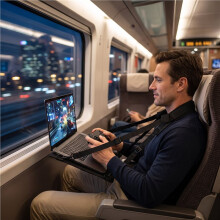 Verstelbare Laptophouder voor op de Borst - Draagbare Ergonomische Houder voor Handsfree Gebruik van Uw Notebook, Ideaal voor Reizen en Werk
